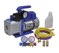 Mangloder Pompe d'aspiration à Un étage avec manomètres à 4 Voies pour systèmes de climatisation, réfrigération, Entretien, réparation, vidange, kit Complet Professionnel