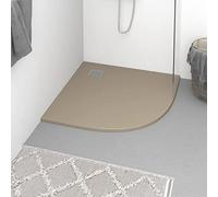 Mangloder Receveur de douche SMC marron 90 x 90 cm, plat, antidérapant, sans barrières, passe au sol, élément de douche pour salle de bain avec seuil bas