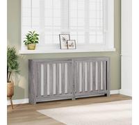 Mangloder Revêtement de radiateur gris Sonoma en bois 175 x 20 x 82 cm Aspect lattes moderne avec étagère pour salon, chauffage, salle de bain et aménagement élégant