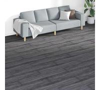 Mangloder Revêtement de sol autocollant en PVC noir et blanc, 18 planches de sol, 5,26 m², 122,8 x 23,8 x 0,2 cm, intérieur pour salon, cuisine, couloir et bureau