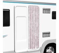 Mangloder Rideau Anti Mouches Gris Argent et Rose en Chenille 56x200cm pour Porte Porte Balcon Fenêtre Caravane Silencieux Réglable avec Crochets