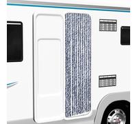 Mangloder Rideau bleu blanc en chenille 56 x 200 cm pour porte, moustiquaire, moustiquaire, porte de balcon, chambre à coucher, silencieux et amovible