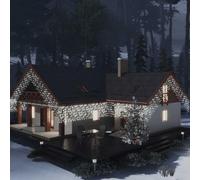 Mangloder Rideau Lumineux à glaçons LED 10m Blanc Froid avec 8 Effets, Guirlande décorative pour Noël fêtes intérieur extérieur, 400 LED, câble 3m, idéal pour Maison Jardin façade