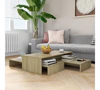 Mangloder Set de Tables Basses gigognes en Bois d'ingénierie chêne Sonoma, Ensemble 3 pièces avec Plateau Rangement, Meuble Console Multifonction pour Salon séjour Chambre intérieur extérieur