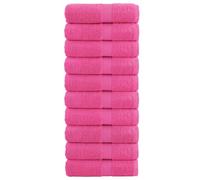 Mangloder SOLUND Lot de 10 serviettes d'invité, rose, 30 x 50 cm, 600 g/m², 100 % coton, douces et absorbantes, pour salle de bain, WC, spa, bien-être, voyage et fitness