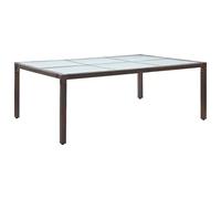 Mangloder Table à dîner extérieure Marron 200x150 cm résine tressée Robuste pour Jardin Patio Balcon mobilier Repas Pique Nique avec rallonge et Pied Pliable