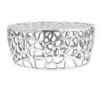 Mangloder Table Basse Aluminium moulé argenté 70x30 cm Design Creux Poli Meuble Console Salon intérieur extérieur Balcon Jardin
