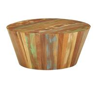 Mangloder Table Basse Bois de récupération Massif Ø65x31 cm avec Plateau Rond, Meuble Salon séjour Design, Table d'appoint Rangement pour intérieur extérieur Balcon Jardin