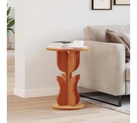 Mangloder Table Basse Brun Cire en Bois Massif de pin 39,5 x 39,5 x 53,5 cm pour Salon séjour intérieur, Meuble Console Plateau Rangement Pratique et Design Naturel Rustique