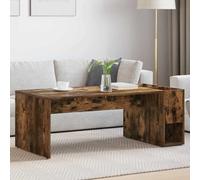 Mangloder Table Basse chêne fumé 101,5 x 50 x 37 cm en Bois d'ingénierie avec Plateau et Rangement, Meuble Salon séjour Moderne, Console Chevet Multifonction pour intérieur