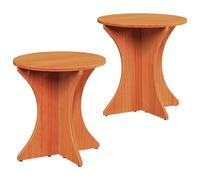 Mangloder Table Basse en Bois Massif de pin Brun Cire 2 pièces, Plateau Rond Rustique pour Salon séjour, Meuble Console gigogne Design Pratique et Chaleureux