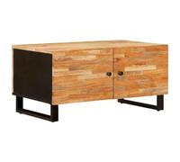 Mangloder Table Basse Marron en Bois de Mangue Massif 80 x 50 x 40 cm avec Rangement, Design Moderne pour Salon séjour intérieur, Meuble Console Pratique et Robuste