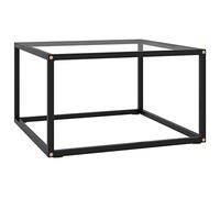 Mangloder Table Basse Noire avec Verre trempé 60x60x35 cm, Plateau Solide, Acier Enduit de Poudre, Meuble Salon Moderne, Console Chevet Pratique, Rangement Fonctionnel pour intérieur et extérieur