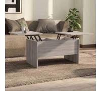 Mangloder Table Basse Sonoma Gris en Bois d'ingénierie 80x50x42,5 cm avec Plateau relevable, tiroirs de Rangement, Design Moderne pour Salon séjour intérieur, Meuble Console Multifonction