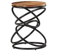 Mangloder Table d'appoint en Bois d'acacia Massif 40x40x52 cm avec Cadre en Fer, Meuble de Rangement Vintage pour Salon, Chambre, Bureau, Console, desserte et Support Pratique