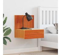 Mangloder Table de Chevet Brun Cire en Bois Massif de pin 42 x 32,5 x 40 cm avec tiroir Rangement Pratique pour Chambre lit Salon Bureau, Meuble appoint Console pour Nuit et Appartement