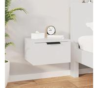 Mangloder Table de Chevet Murale Blanc en Bois d'ingénierie 34x30x20 cm, Meuble Suspendu avec Rangement, Console Pratique pour Chambre, Salon, Bureau, Support Lampe et Organisateur