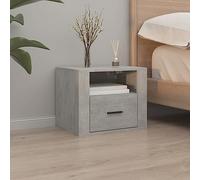 Mangloder Table de Chevet Murale Gris béton en Bois d'ingénierie 50x36x40 cm Suspendue pour Chambre Salon Bureau avec Rangement Pratique et Support Lampe décoratif