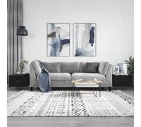 Mangloder Tables Basses 2 pcs Noir en Bois d'ingénierie et Fer 50x50x40 cm avec tiroir Rangement, Plateau Robuste pour Salon séjour Chambre intérieur extérieur