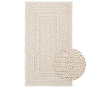 Mangloder Tapis ZIZUR crème 60x110 cm Aspect Jute intérieur extérieur résistant UV antidérapant Facile à Nettoyer pour terrasse, Jardin, entrée, Salon, Chambre ou Bureau
