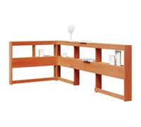 Mangloder Tête de lit bibliothèque en Bois Massif de pin, Forme en L, avec étagères de Rangement, Support Dossier pour lit 80 cm, Design scandinave, Cadre literie pour Chambre Adulte et Enfant