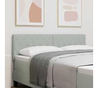 Mangloder Tête de lit LED 160 cm en Velours Gris Clair avec Bandes LED RGB, Panneau capitonné Design Moderne, Support Solide en Bois d'ingénierie, réglable pour Chambre Adulte et Enfant