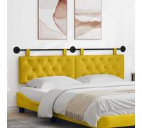 Mangloder Tête de lit Suspendue en Velours Jaune avec lumière LED, Panneau capitonné 90x40 cm, Fixation Murale, dosseret Confortable pour Chambre Adulte, Support Dossier et décoration intérieure