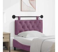 Mangloder Tête de lit Suspendue en Velours Pourpre avec lumière LED, Panneau capitonné Doux 90 x 55 cm, Montage Mural avec Fixation Solide, Design Moderne pour Chambre Adulte