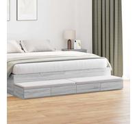 Mangloder Tiroirs de lit Gris Sonoma en Bois d'ingénierie 180 x 36,5 x 16,5 cm avec 4 tiroirs, Rangement Polyvalent pour Chambre, siège ou marchepied, Meuble de Rangement Minimaliste Durable