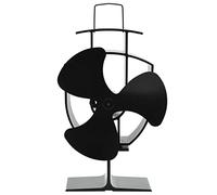 Mangloder Ventilateur de poêle Silencieux alimenté par Chaleur avec 3 pales en Aluminium Noir pour cheminée Foyer Insert Bois Chauffage Diffusion Efficace et économie d'énergie