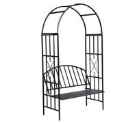 Mangloder Voûte à Roses de Jardin avec Banc, Structure en métal Inoxydable Robuste, Support pour Plantes grimpantes, pergola extérieure pour Patio, décoration végétale élégante