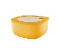 Guzzini - Kitchen Active Design, STORE&MORE BIO, Récipients hermétiques bas pour réfrigérateur/congélateur/four à micro-ondes (L) - Jaune Mangue, 19,5 x 19,5 x h9,3 cm | 1900 cc - 170721236