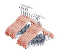 MangoKit Cintres en Velours pour Enfants,Lot de 16,Roses,30 x 0,5 x 22 cm | Cintres pour Enfants avec Pinces Mobiles，Non- Slip Kids Clothes Hangers, 0.5 CM Thick Ultra-Thin Space-Saving