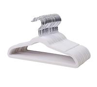 MangoKit Cintres en Velours pour Enfants (Lot de 32, 35 cm, Blanc) | Cintres antidérapants adaptés aux enfants et aux adolescents, ultra-fins et peu encombrants, avec crochets rotatifs à 360°