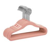 MangoKit Lot de 15 cintres en Velours pour Enfants, Roses, 28 cm