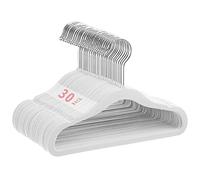 MangoKit Lot de 30 cintres en Velours Blanc pour Enfants, 28 cm