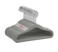 MangoKit Lot de 30 cintres en Velours pour Enfants, Gris, 28 cm