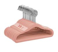MangoKit Lot de 30 cintres en Velours pour Enfants, Roses, 28 cm
