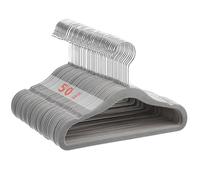 MangoKit Lot de 50 cintres en Velours pour Enfants, Gris, 28 cm
