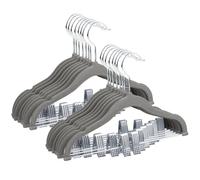 ManGotree 30 cm Cintres en Velours pour Bébé avec Clips Lot de 16 Gris