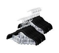 ManGotree Cintres en Velours pour Bébé avec Pinces, Cintres Antidérapants pour Jupes pour Enfants de 30 cm, Cintres Enfants Peu Encombrants pour Pantalons, Robes, Vestes (28 Paquets, Noir)