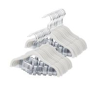 ManGotree Cintres en Velours pour Bébé avec Pinces, Cintres Antidérapants pour Jupes pour Enfants de 30 cm, Cintres Enfants peu Encombrants pour Pantalons, Robes, Vestes (28 Paquets, Blanc)
