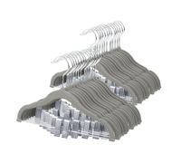 ManGotree Cintres en Velours pour Bébé avec Pinces, Cintres Antidérapants pour Jupes pour Enfants de 30 cm, Cintres Enfants Peu Encombrants pour Pantalons, Robes, Vestes (28 Paquets, Gris)