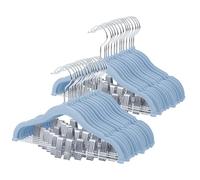 ManGotree Cintres en Velours pour Bébé avec Pinces, Cintres Antidérapants pour Jupes pour Enfants de 30 cm, Cintre Enfants Peu Encombrants pour Pantalons, Robes, Vestes (28 Paquets, Bleu)