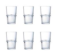 Manhattan Verre À Eau en Verre Trempé, Transparent, Lot de 6