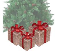 manhegari Lot de 3 boîtes lumineuses de Noël, décorations de Noël, lumières LED pour les fêtes, pour propriétaires, organisateurs, événements, appartement, bureau, maison, entrée, fenêtre, salon