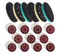 manhegari Papier abrasif orbital, disques de polissage de 13 cm avec 8 trous - Plateau de support pour ponceuse | pour ponceuse, polissage, meulage, bois, métal, automobile, plâtre