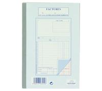 Manifold Bloc-Notes A5 Triplicata Factures 50 Feuilles Brochées Couverture Cartonnée Bleu