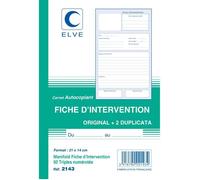 ELVE Manifolds Fiche d'intervention 21 x 14 cm Vertical 50 F Tripli Lot de 3