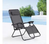 Concept Usine Transat inclinable Manihi noir et gris foncé